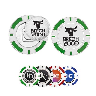 Golf Poker Chip Coin w/ Removable Ball Marker