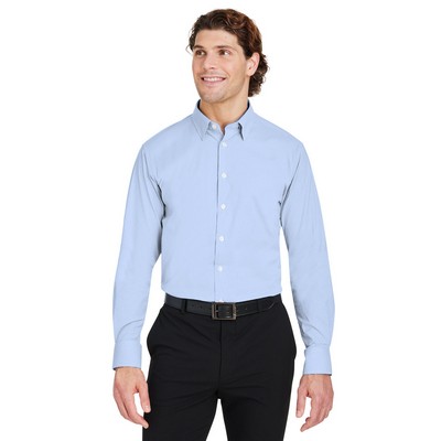 Devon and Jones® Men's CrownLux Performance® Microstripe Long Sleeve Dress Shirt
