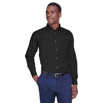Harriton Men's Easy Blend™ Long Sleeve Twill Shirt