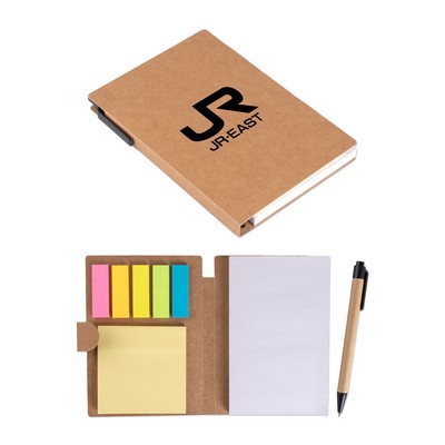 Kraft Notebook w/Sticky Notes and Pen